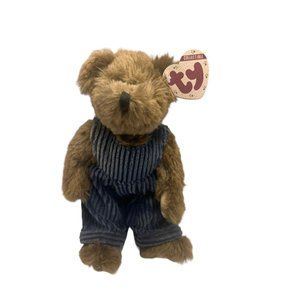 Christopher the Brown Bear w/ Dk Blue Overalls by Ty Stuffed Bear Vintage